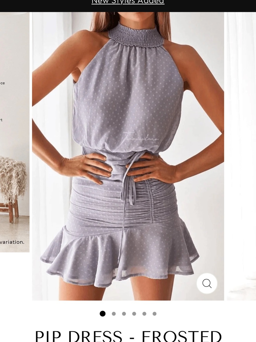 Smocked Halter Mini Dress in Frosted Lavender